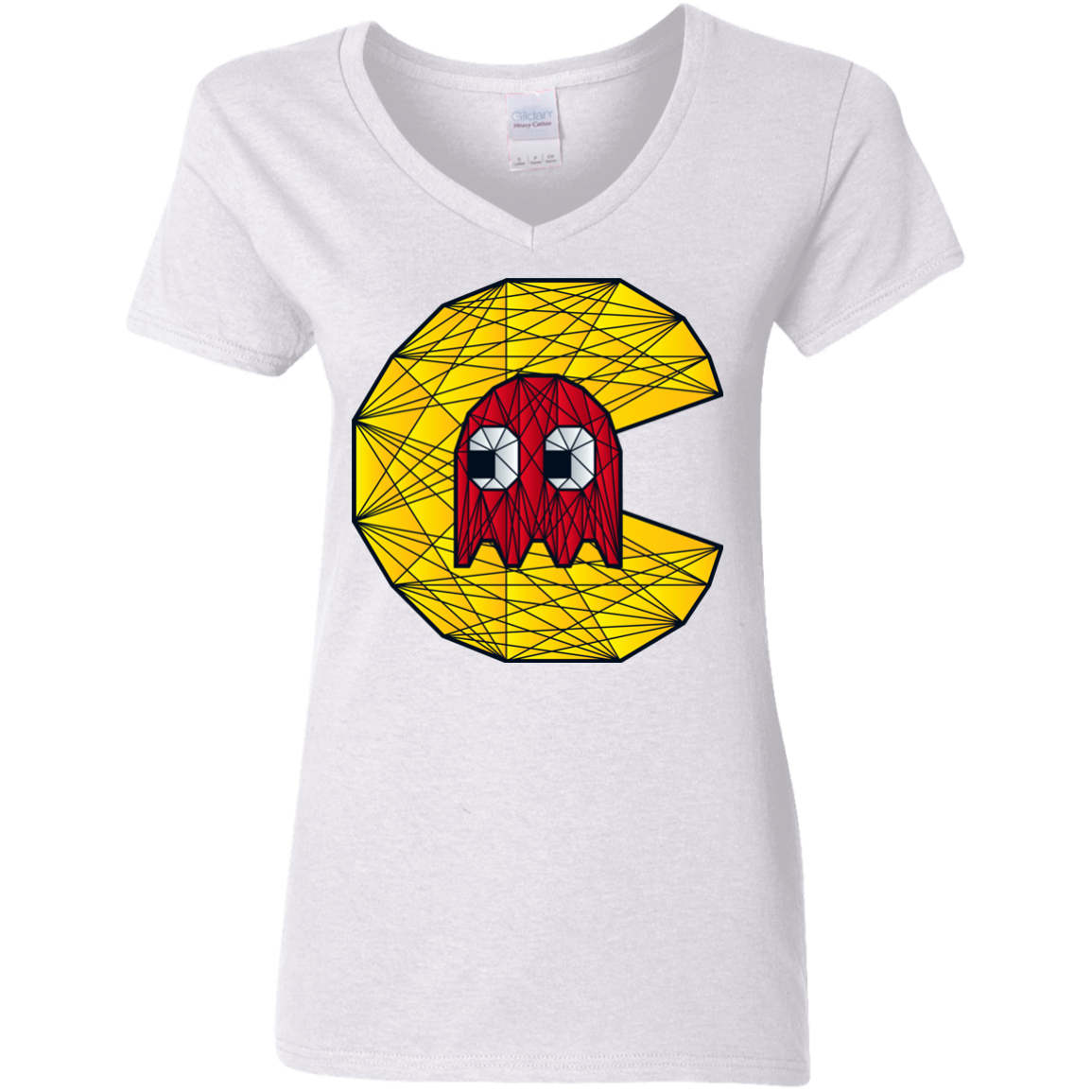 Poly Pac Man Women's V-Neck T-Shirt