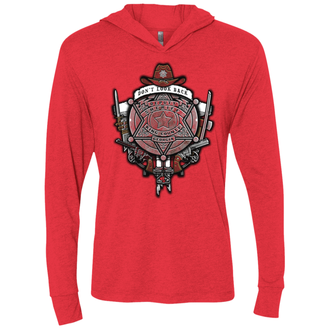 The Walking Crest Triblend Long Sleeve Hoodie Tee