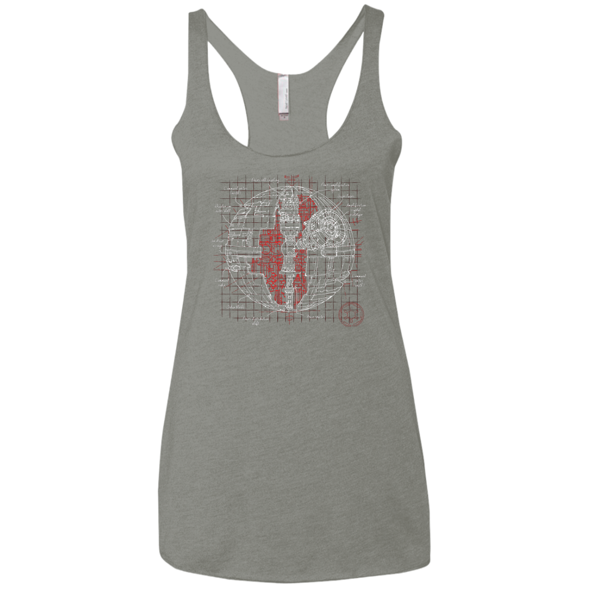 Death Star Plan Women's Triblend Racerback Tank