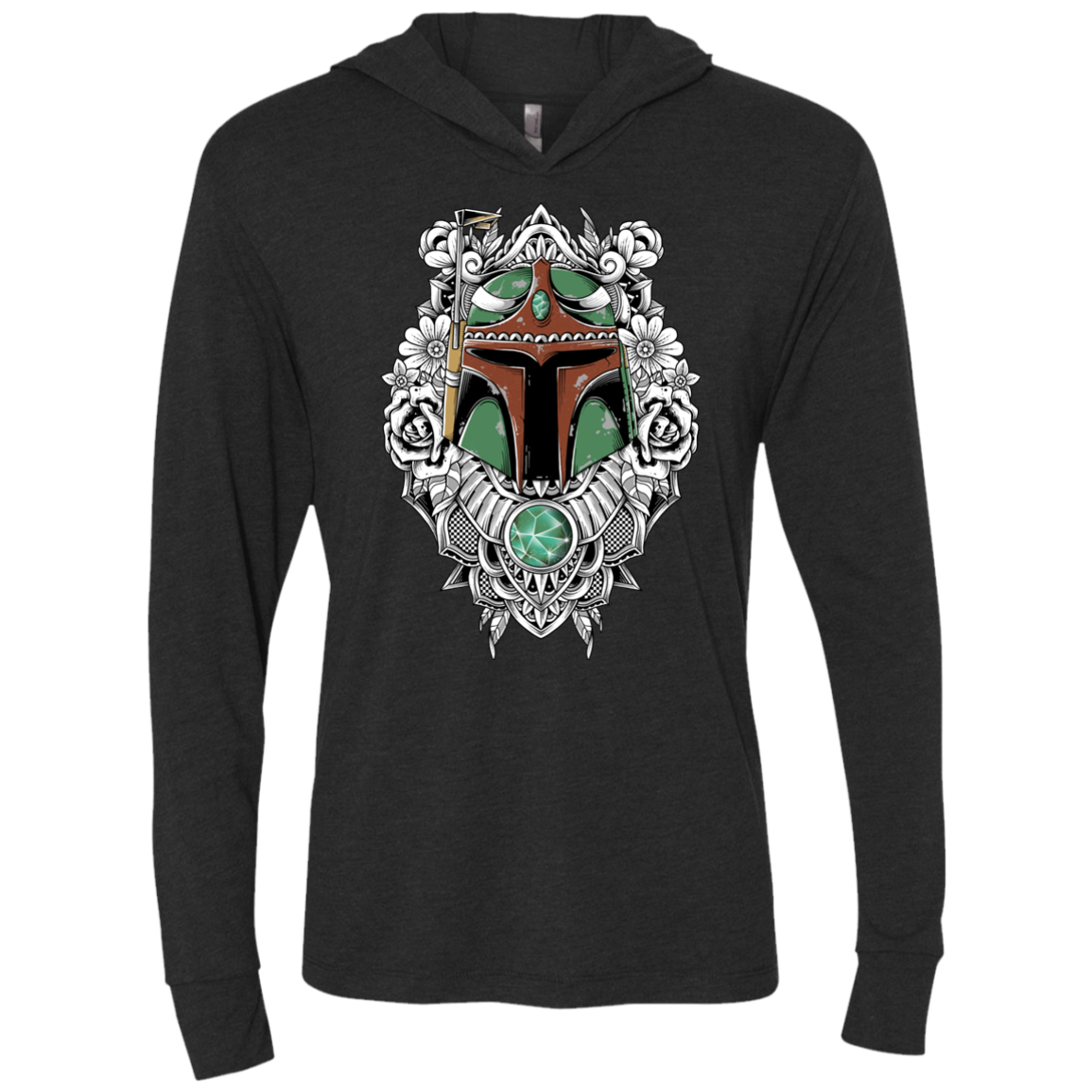 Mandalorian Warrior Triblend Long Sleeve Hoodie Tee