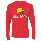 Red butt Triblend Long Sleeve Hoodie Tee
