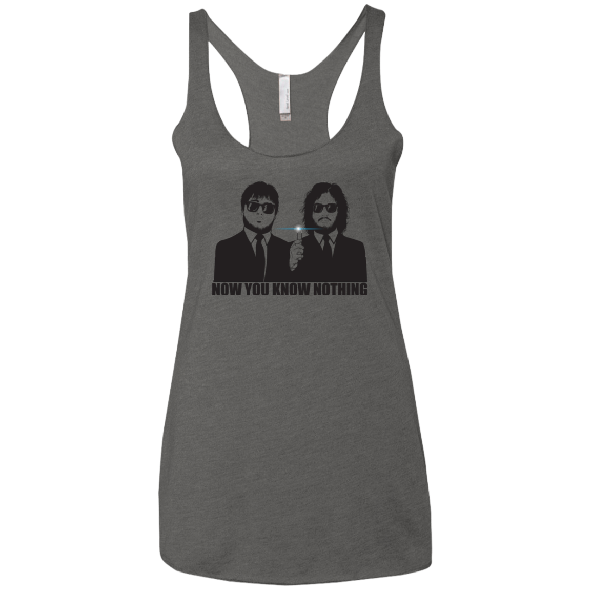 NOW YOU KNOW NOTHING Women's Triblend Racerback Tank