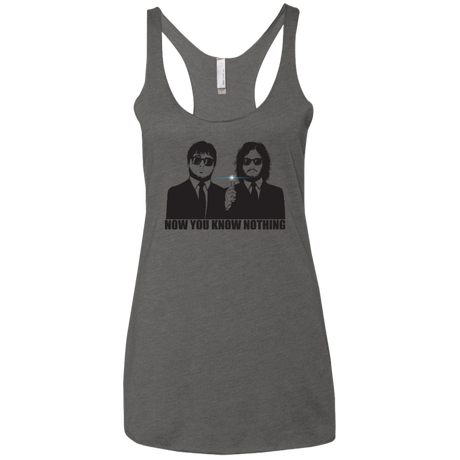 NOW YOU KNOW NOTHING Women's Triblend Racerback Tank