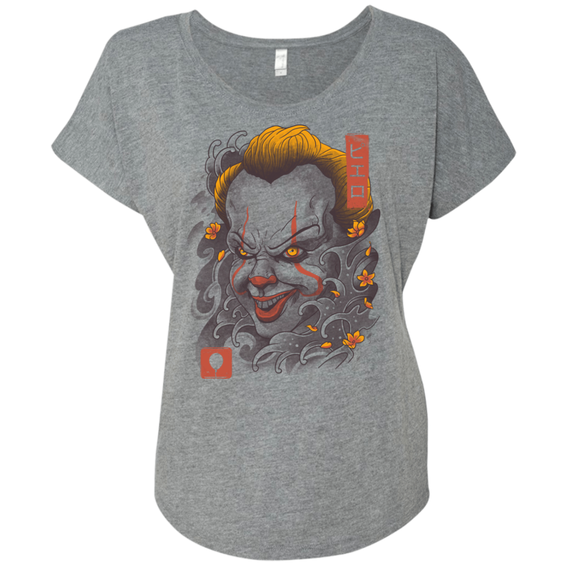 Oni Clown Mask Triblend Dolman Sleeve