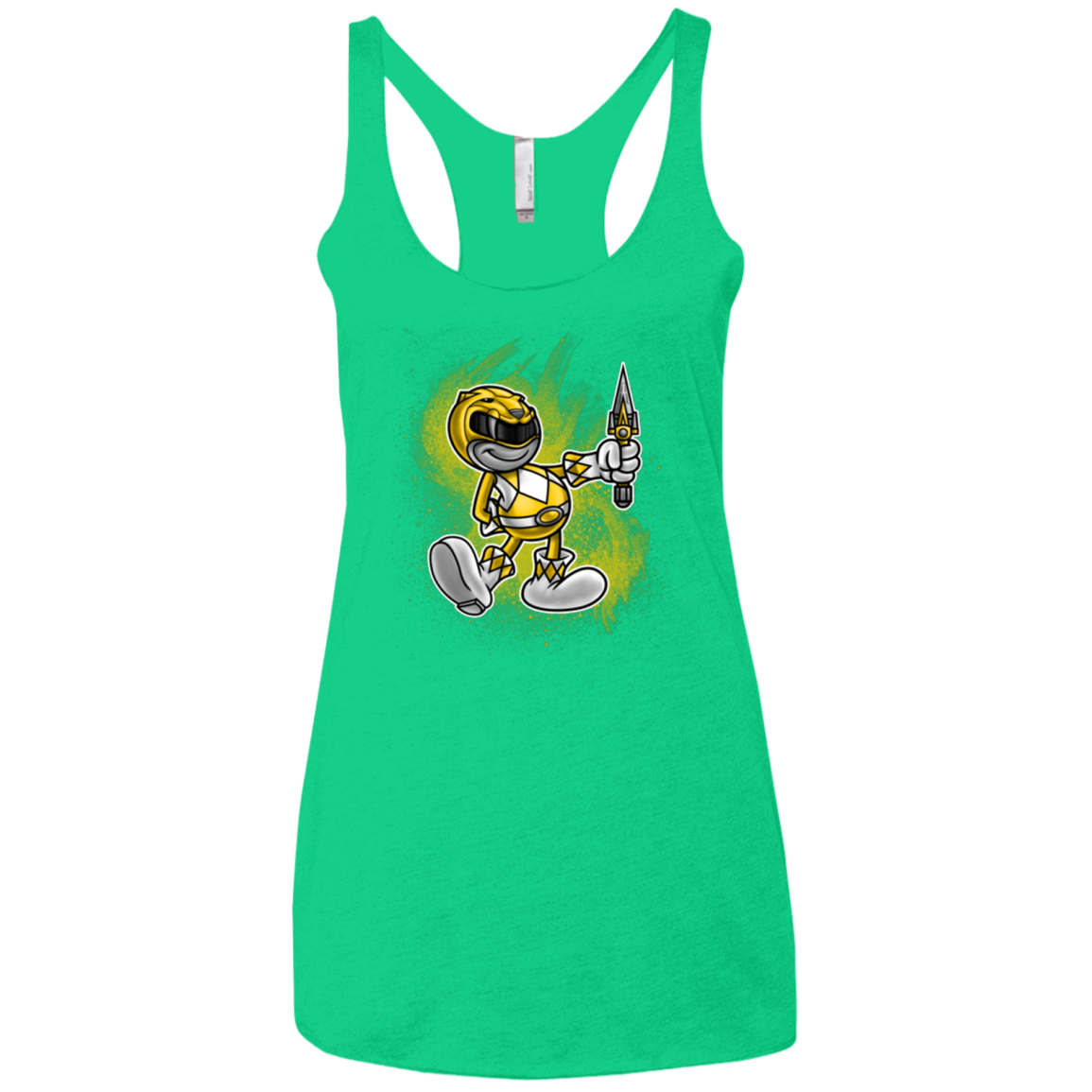 Yellow Ranger Artwork Women's Triblend Racerback Tank