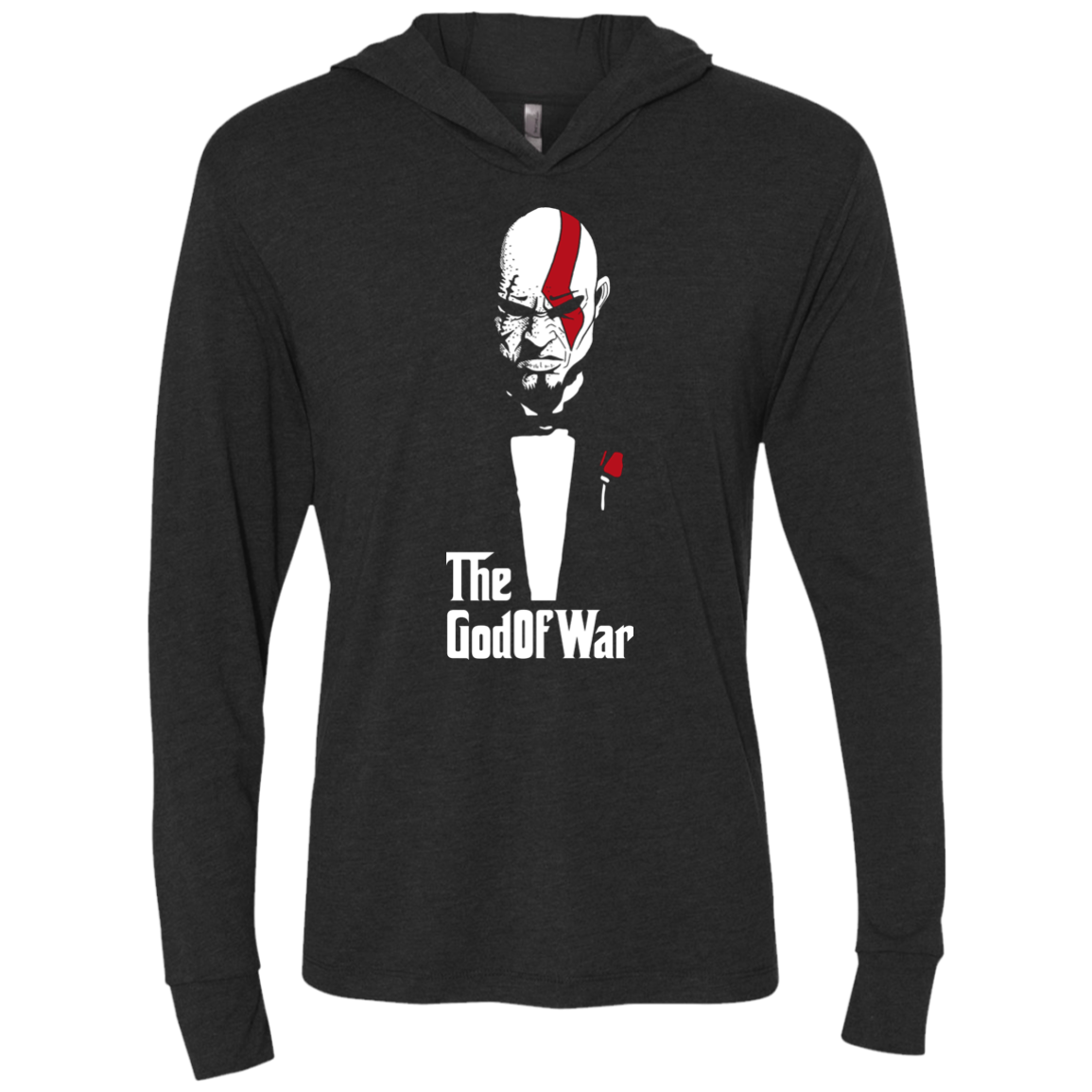 God of War Triblend Long Sleeve Hoodie Tee