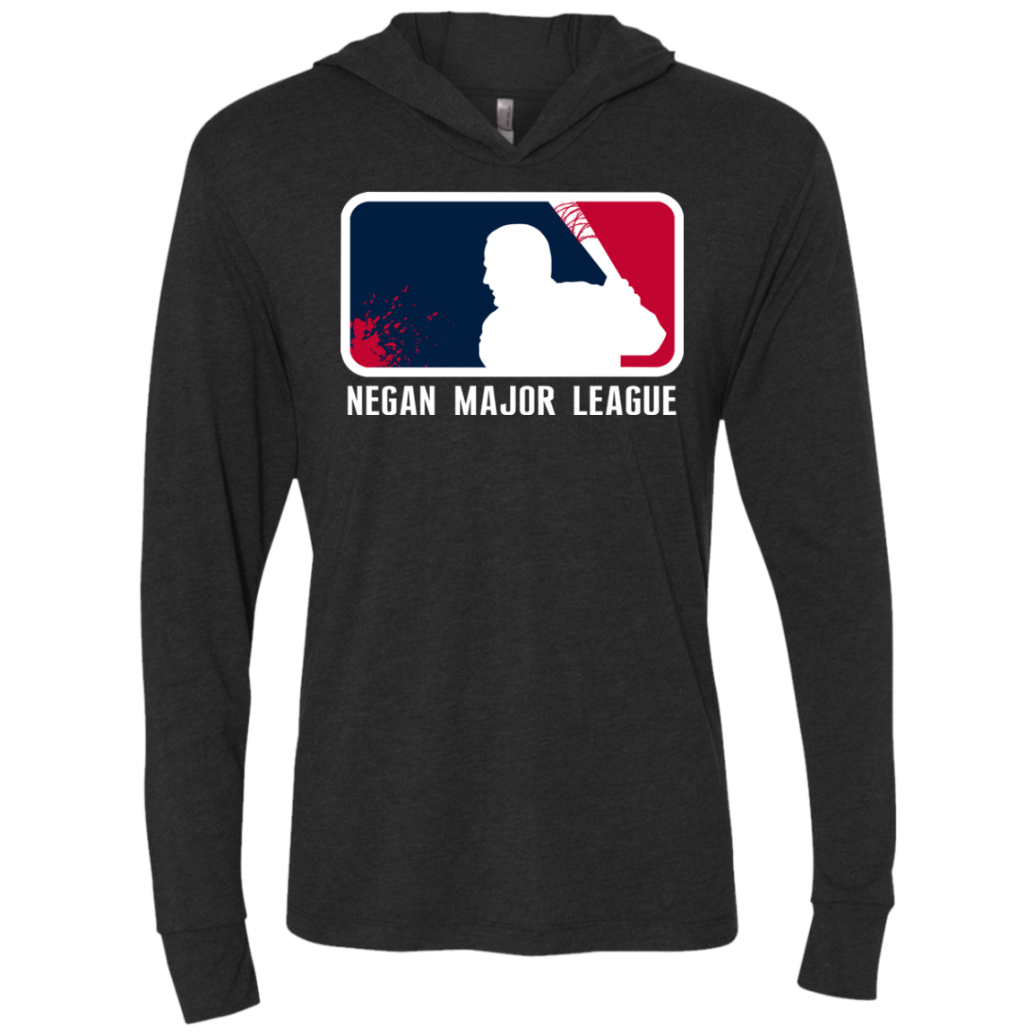 Negan Mayor League Triblend Long Sleeve Hoodie Tee