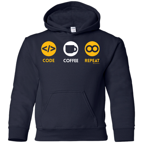 Code Coffee Repeat Youth Hoodie