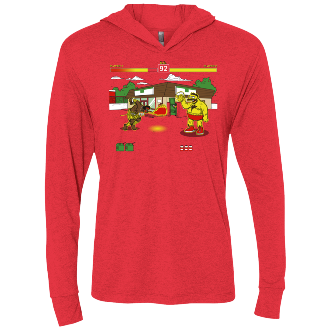 Springfield Fighter Triblend Long Sleeve Hoodie Tee