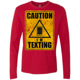 Caution I'm Texting Men's Premium Long Sleeve