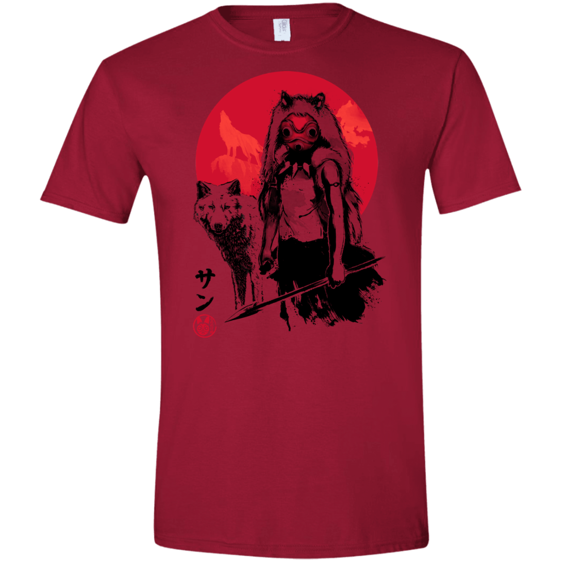 Wolf Girl sumi-e Men's Semi-Fitted Softstyle