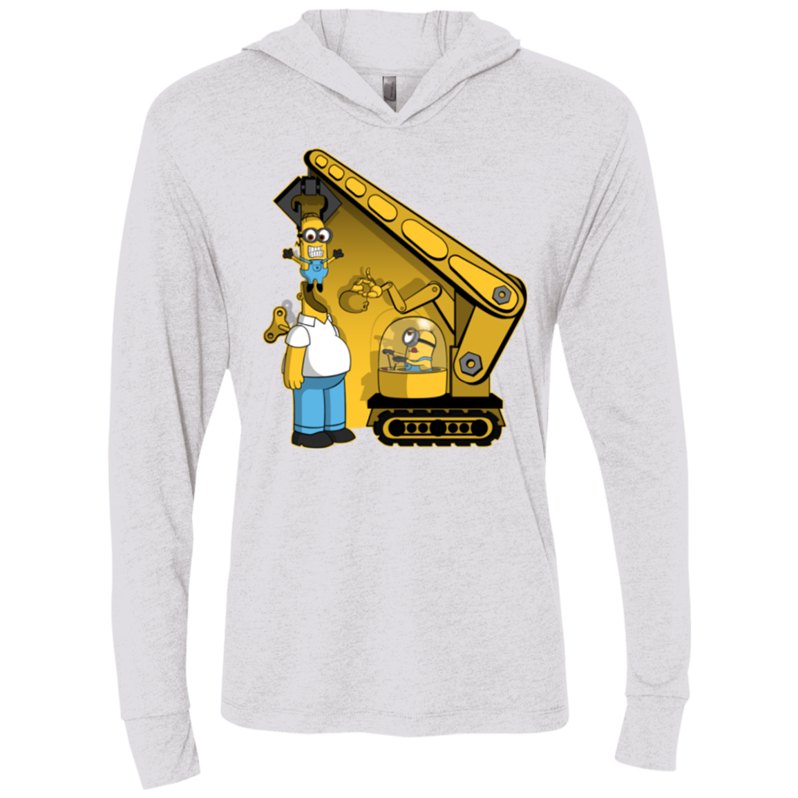 Doh Minion Triblend Long Sleeve Hoodie Tee