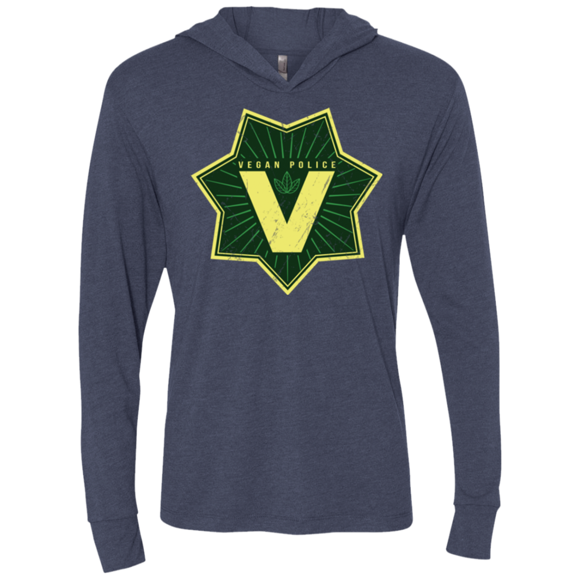 Vegan Police Triblend Long Sleeve Hoodie Tee