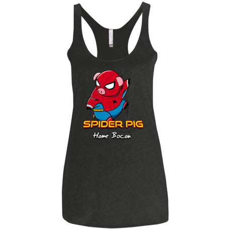 Spider Pig Build Line Women's Triblend Racerback Tank