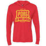 Eat More Chicken Triblend Long Sleeve Hoodie Tee