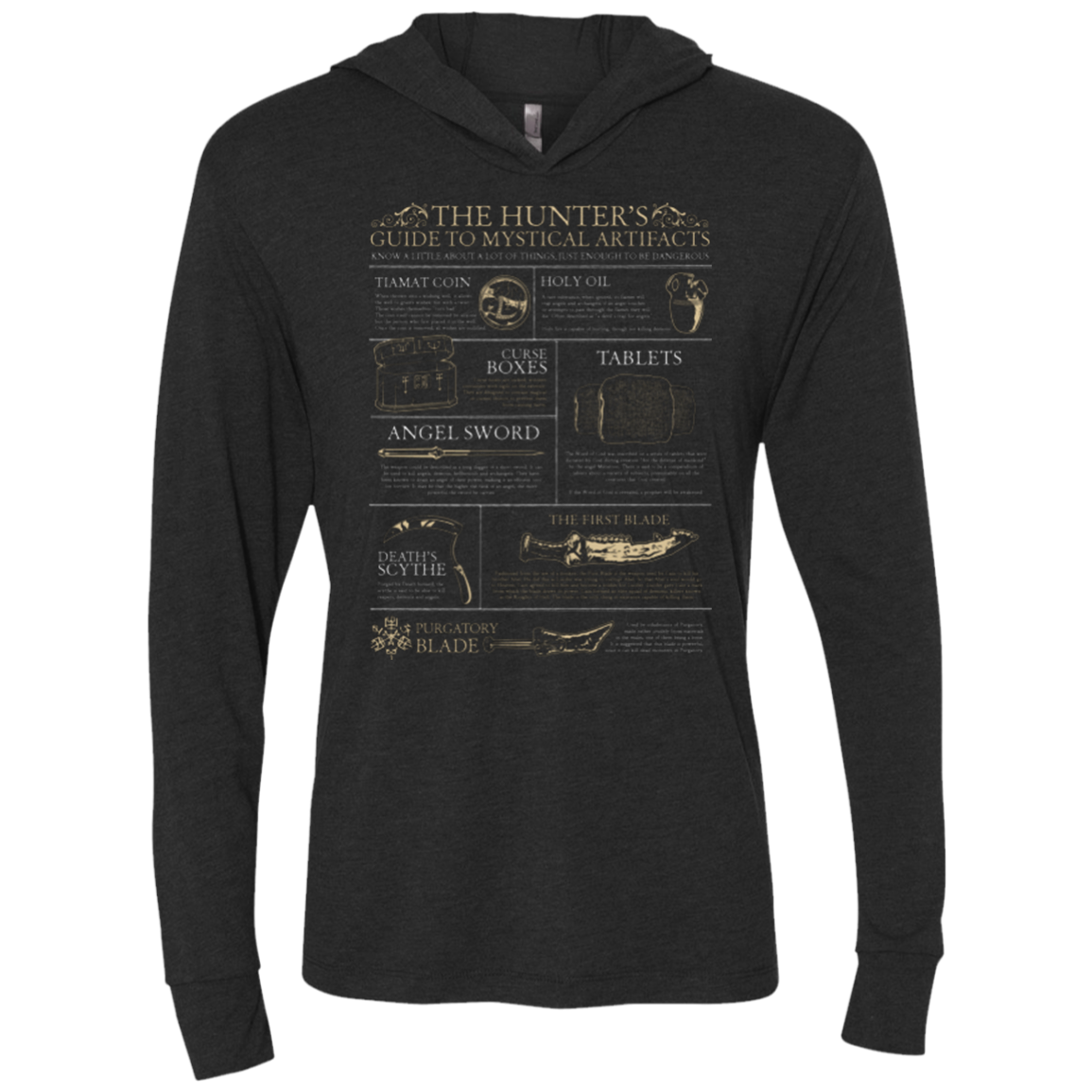 Guide To Mystical Artifacts Triblend Long Sleeve Hoodie Tee