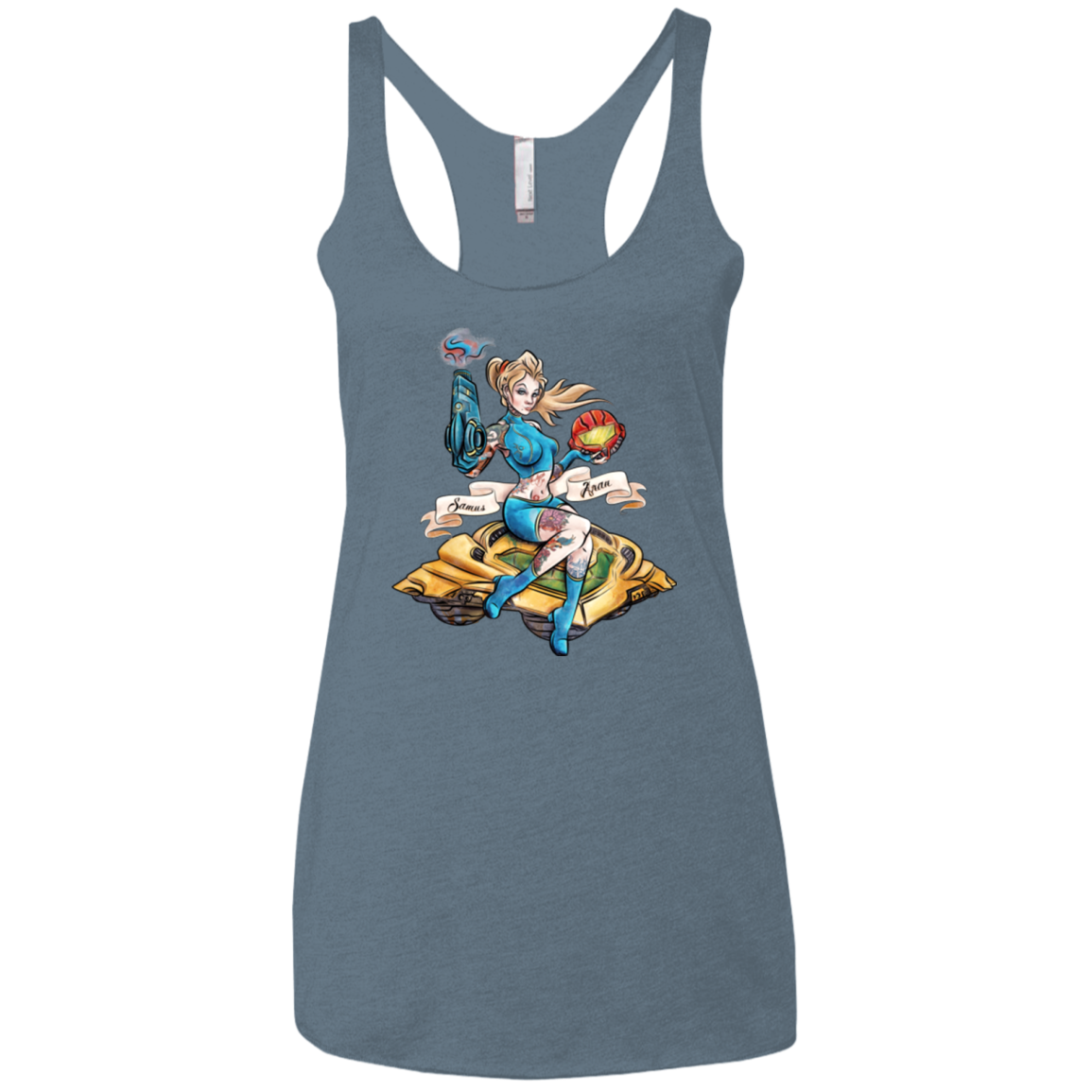 PINUP SAMUS Women's Triblend Racerback Tank