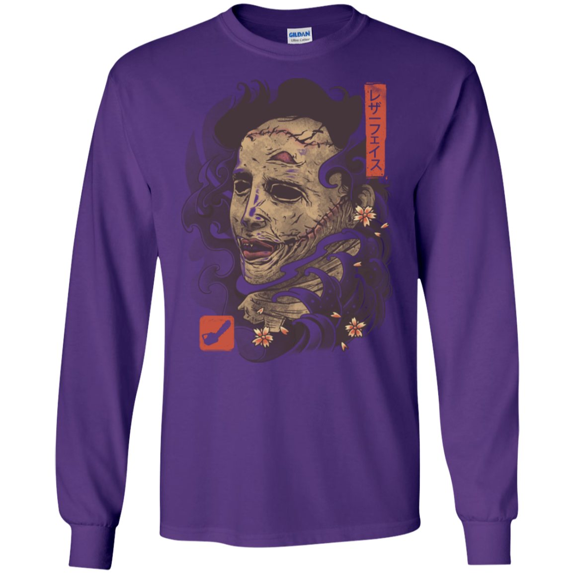 Oni Leather Mask Men's Long Sleeve T-Shirt