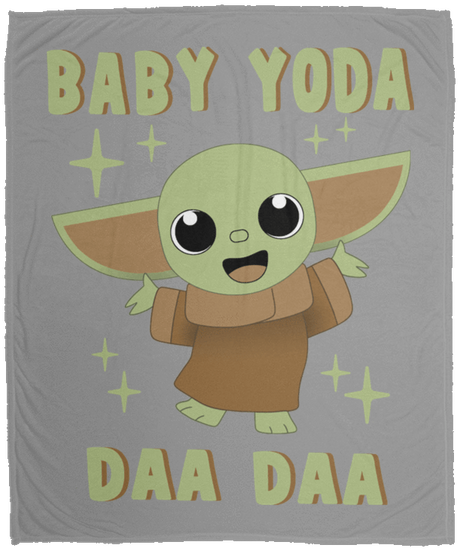 Blankets Gray / One Size Baby Yoda Daa Daa 50x60 MicroFleece Blanket