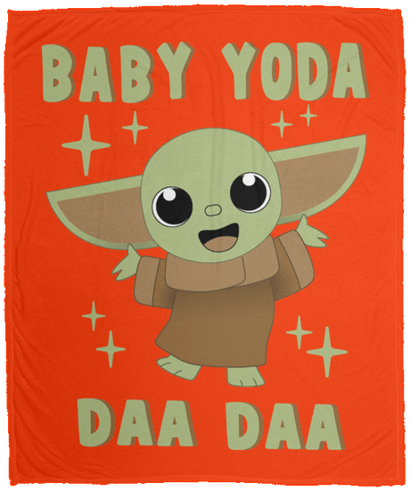 Blankets Orange / One Size Baby Yoda Daa Daa 50x60 MicroFleece Blanket