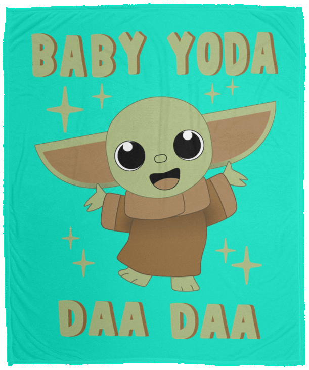 Blankets Teal / One Size Baby Yoda Daa Daa 50x60 MicroFleece Blanket