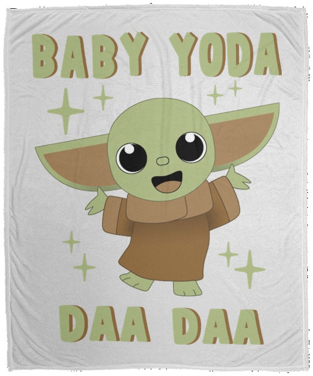 Blankets White / One Size Baby Yoda Daa Daa 50x60 MicroFleece Blanket