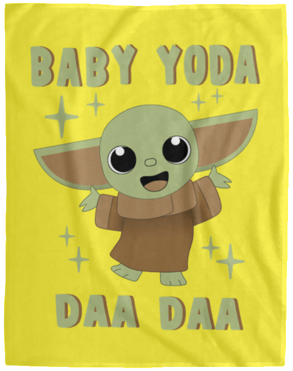 Blankets Yellow / One Size Baby Yoda Daa Daa 60x80 MicroFleece Blanket