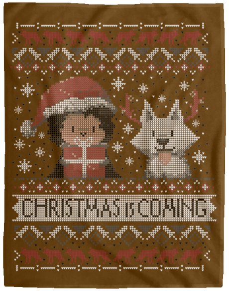 Blankets Brown / One Size Christmas is Coming 60x80 MicroFleece Blanket