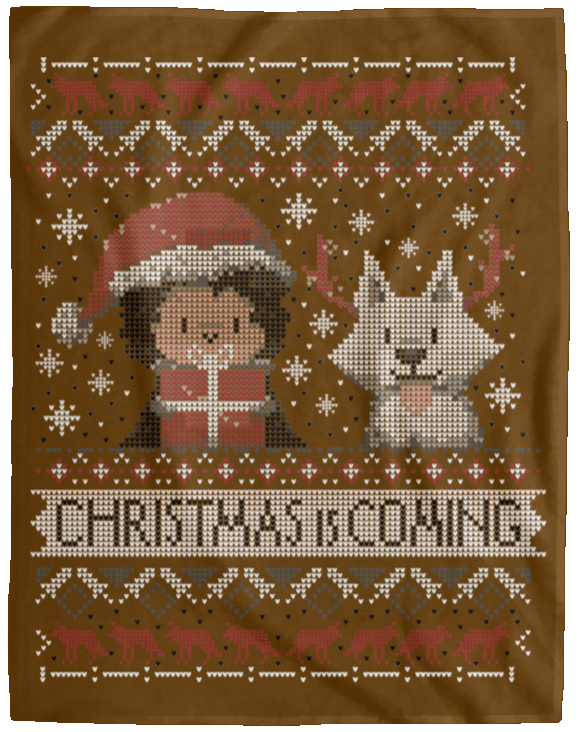 Blankets Brown / One Size Christmas is Coming 60x80 MicroFleece Blanket