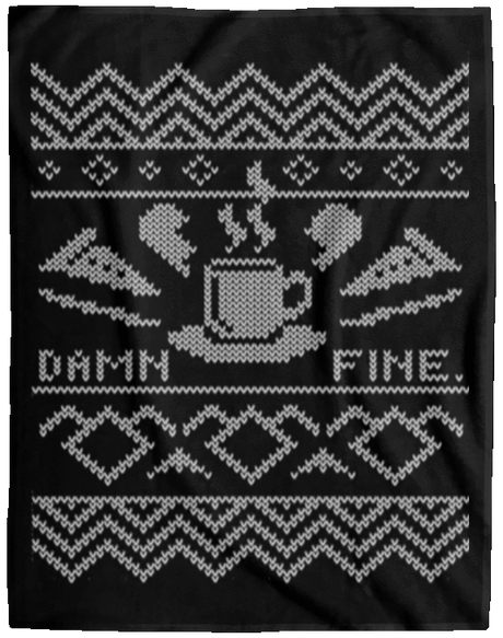 Blankets Black / One Size Damn Fine Sweater_mephias 60x80 MicroFleece Blanket