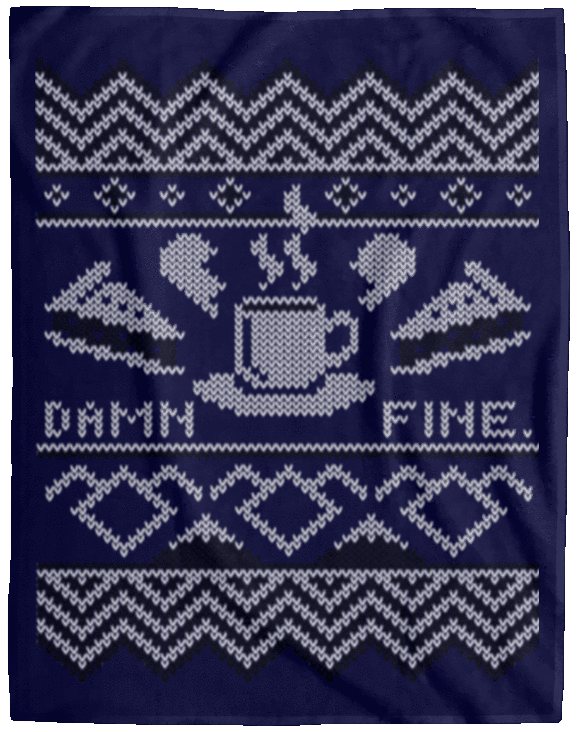 Blankets Navy / One Size Damn Fine Sweater_mephias 60x80 MicroFleece Blanket