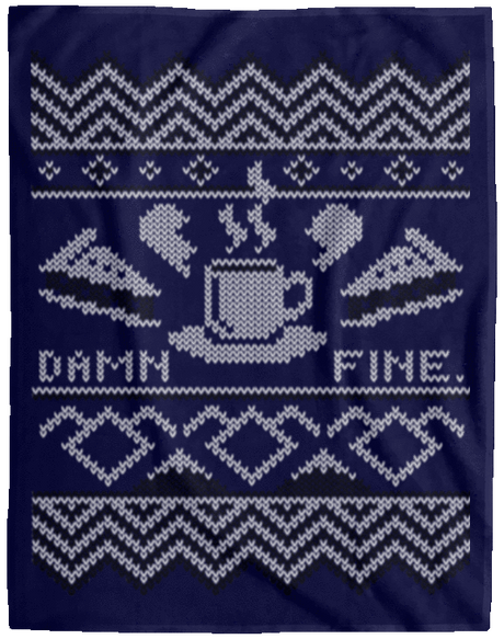 Blankets Navy / One Size Damn Fine Sweater_mephias 60x80 MicroFleece Blanket