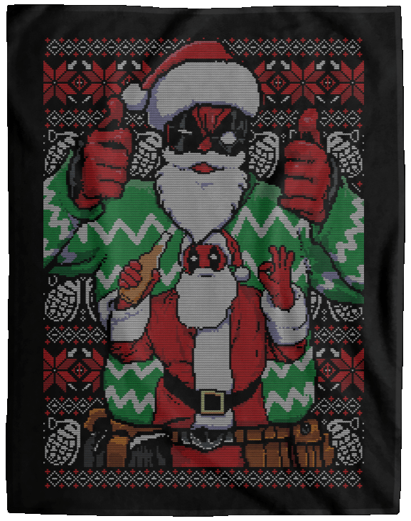 Blankets Black / One Size Deadpool Ugly Sweater 60x80 MicroFleece Blanket