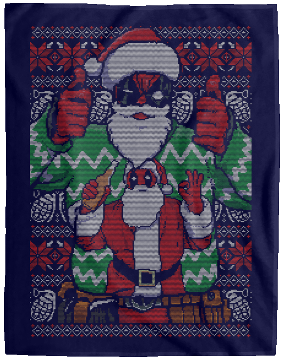 Blankets Navy / One Size Deadpool Ugly Sweater 60x80 MicroFleece Blanket