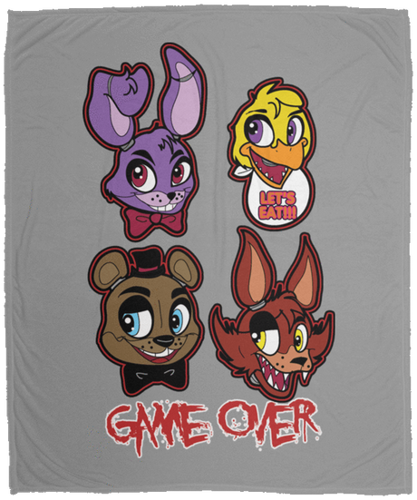 Blankets Gray / One Size Five Nights at Freddys Game Over 50x60 MicroFleece Blanket