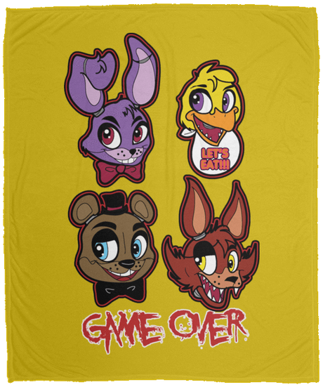 Blankets Old Gold / One Size Five Nights at Freddys Game Over 50x60 MicroFleece Blanket