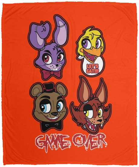 Blankets Orange / One Size Five Nights at Freddys Game Over 50x60 MicroFleece Blanket