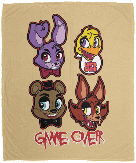 Blankets Tan / One Size Five Nights at Freddys Game Over 50x60 MicroFleece Blanket