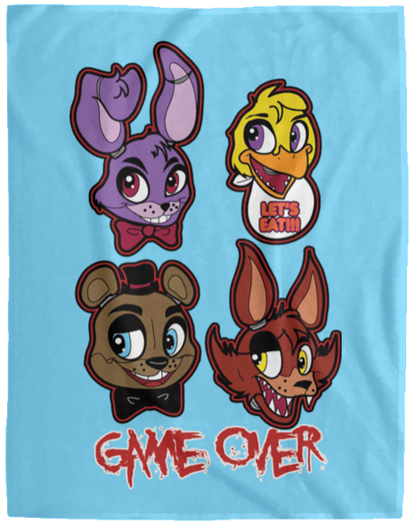 Blankets Columbia Blue / One Size Five Nights at Freddys Game Over 60x80 MicroFleece Blanket