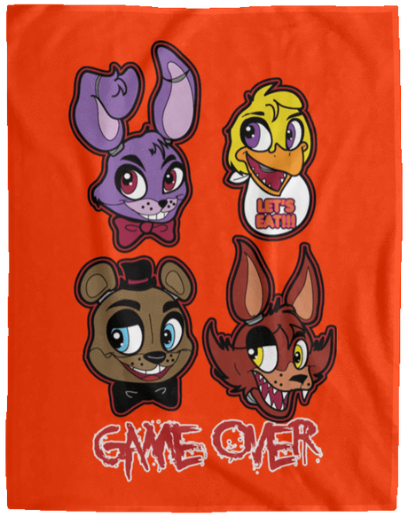Blankets Orange / One Size Five Nights at Freddys Game Over 60x80 MicroFleece Blanket