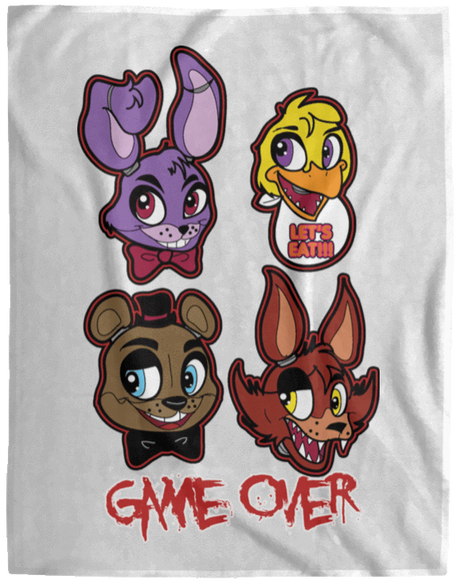 Blankets White / One Size Five Nights at Freddys Game Over 60x80 MicroFleece Blanket