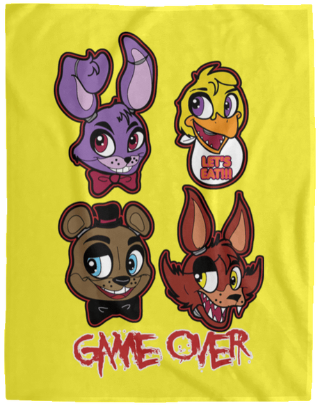 Blankets Yellow / One Size Five Nights at Freddys Game Over 60x80 MicroFleece Blanket