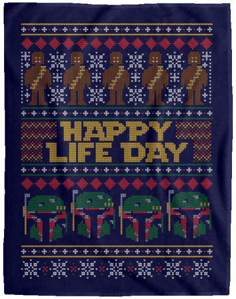 Blankets Navy / One Size Happy Life Day 60x80 MicroFleece Blanket