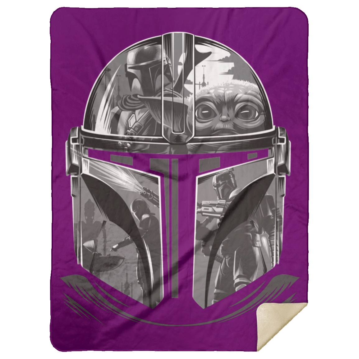 Blankets Purple / One Size Helmet Mandalorian 60x80 Sherpa Blanket