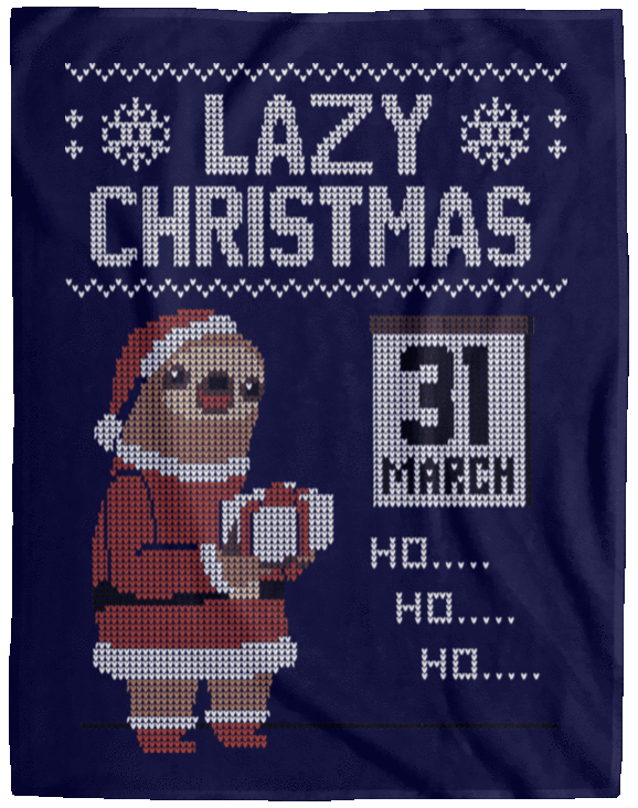 Blankets Navy / One Size Lazy Christmas 60x80 MicroFleece Blanket