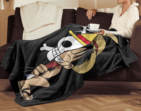 Blankets Black / One Size Luffy Flag One Piece 50x60 MicroFleece Blanket