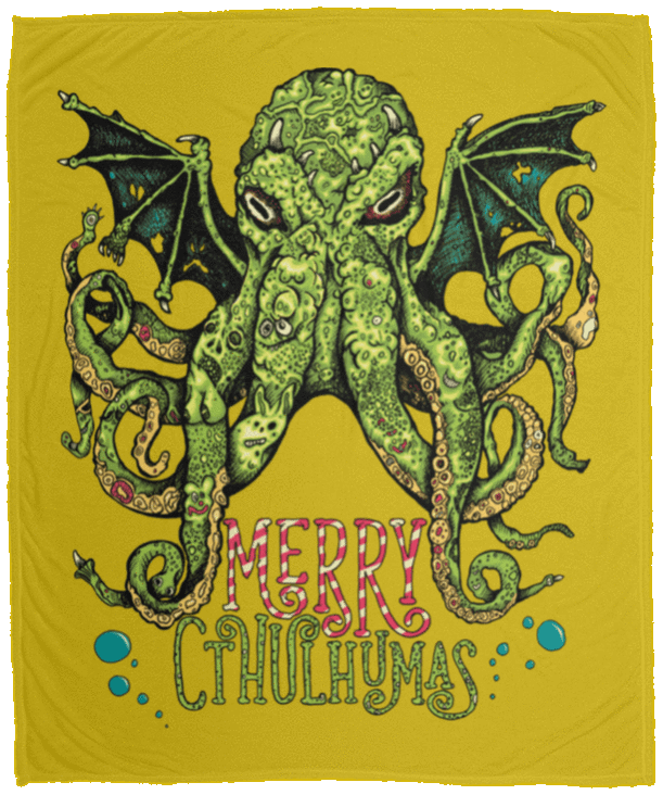 Blankets Old Gold / One Size Merry Cthulhumas 50x60 MicroFleece Blanket