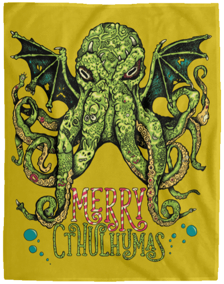 Blankets Old Gold / One Size Merry Cthulhumas 60x80 MicroFleece Blanket