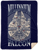 Blankets Navy / One Size Millennium Falcon 60x80 Sherpa Blanket