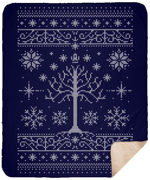 Blankets Navy / One Size Minas Christmas 50x60 Sherpa Blanket